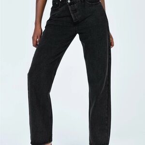 Princess Polly Black Straight Jeans